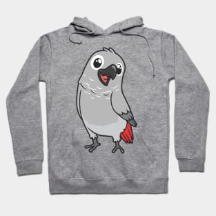 Kawaii gray parrot Hoodie